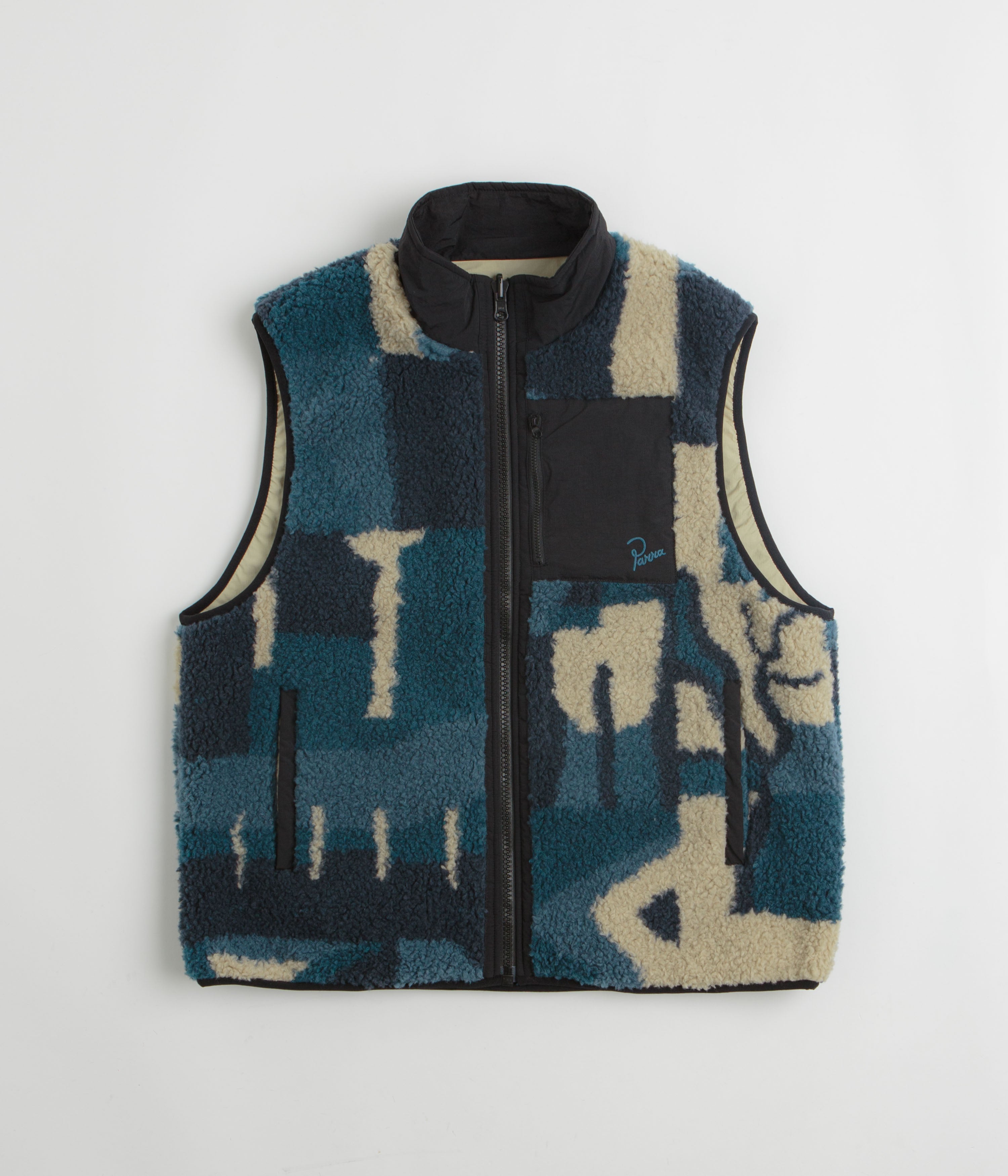by Parra Infinite Bird Reversible Vest in Navy Blue