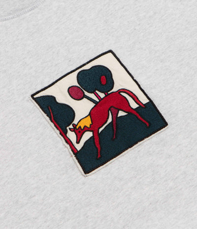by Parra Long Lost Leg Crewneck Sweatshirt in Heather Grey