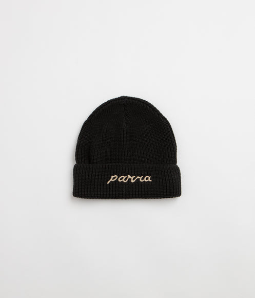 by Parra Lowercase Script Logo Beanie - Black
