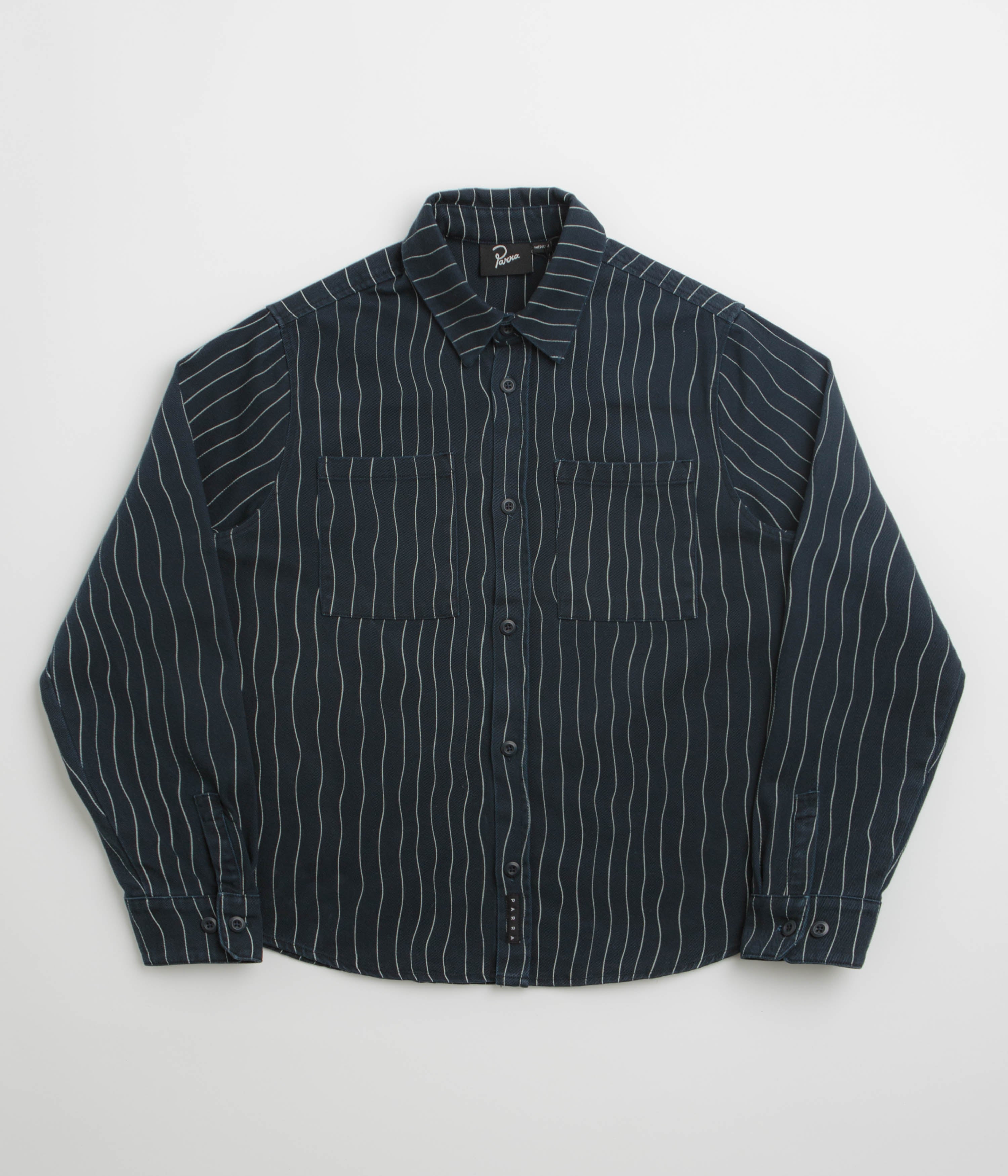by Parra Meandering Lines Shirt in Navy Blue
