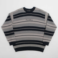 by Parra Neatly Striped Knitted Crewneck Sweatshirt - Navy Blue thumbnail