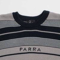 by Parra Neatly Striped Knitted Crewneck Sweatshirt - Navy Blue thumbnail