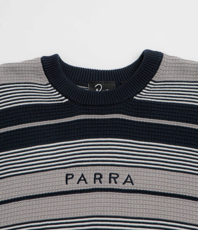 by Parra Neatly Striped Knitted Crewneck Sweatshirt - Navy Blue
