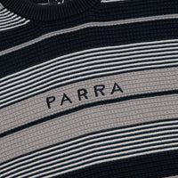 by Parra Neatly Striped Knitted Crewneck Sweatshirt - Navy Blue thumbnail