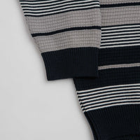 by Parra Neatly Striped Knitted Crewneck Sweatshirt - Navy Blue thumbnail