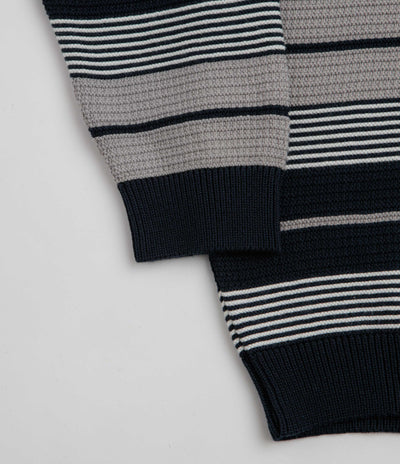 by Parra Neatly Striped Knitted Crewneck Sweatshirt - Navy Blue