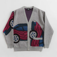 by Parra No Parking Knitted Cardigan - Grey Melange thumbnail