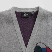 by Parra No Parking Knitted Cardigan - Grey Melange thumbnail