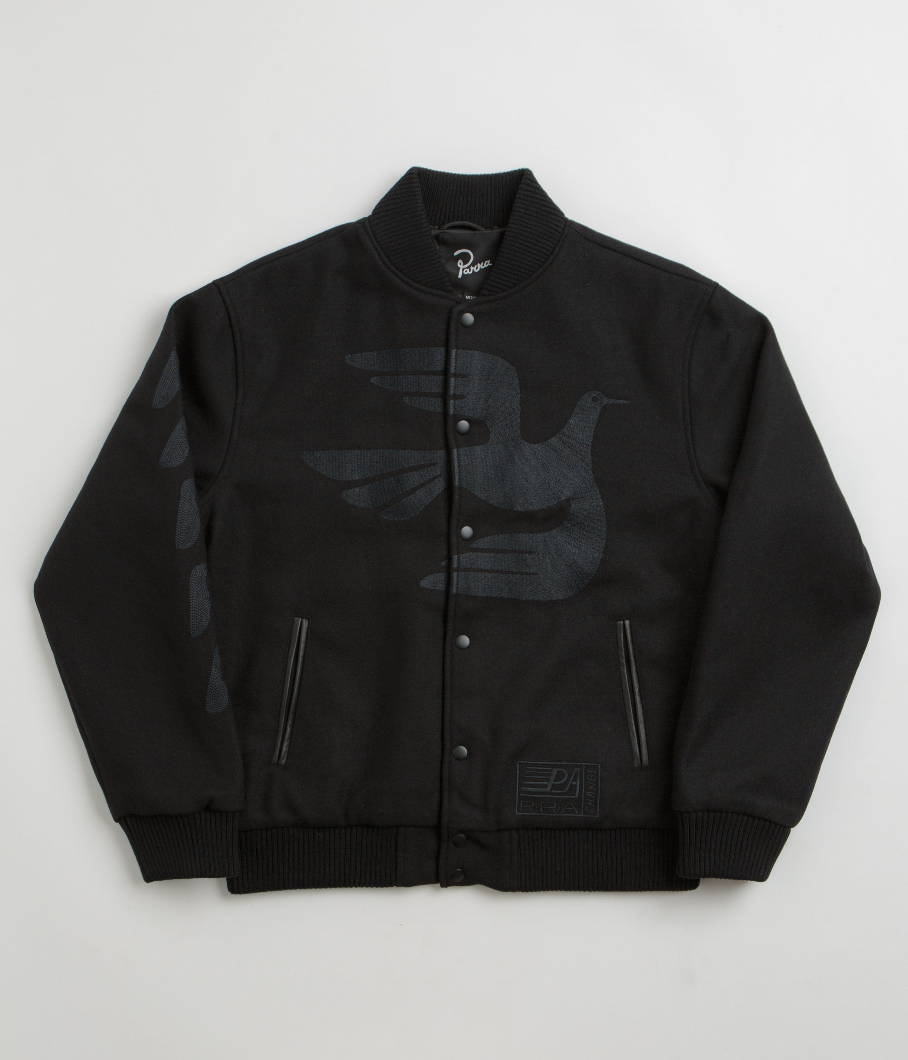 by Parra Not Movie Quality Varsity Jacket in Black