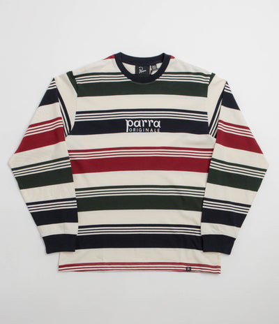 by Parra Original Stripe Long Sleeve T-Shirt - Pine Green