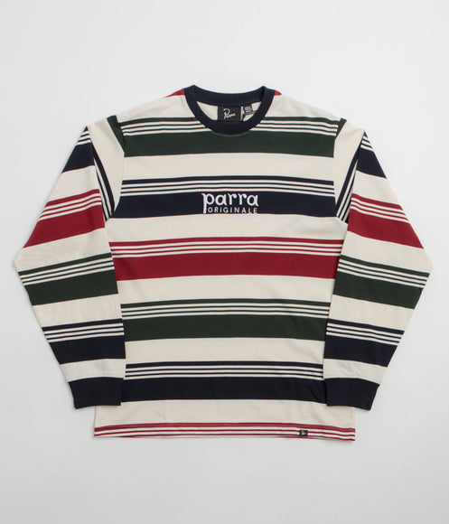 by Parra Original Stripe Long Sleeve T-Shirt - Pine Green