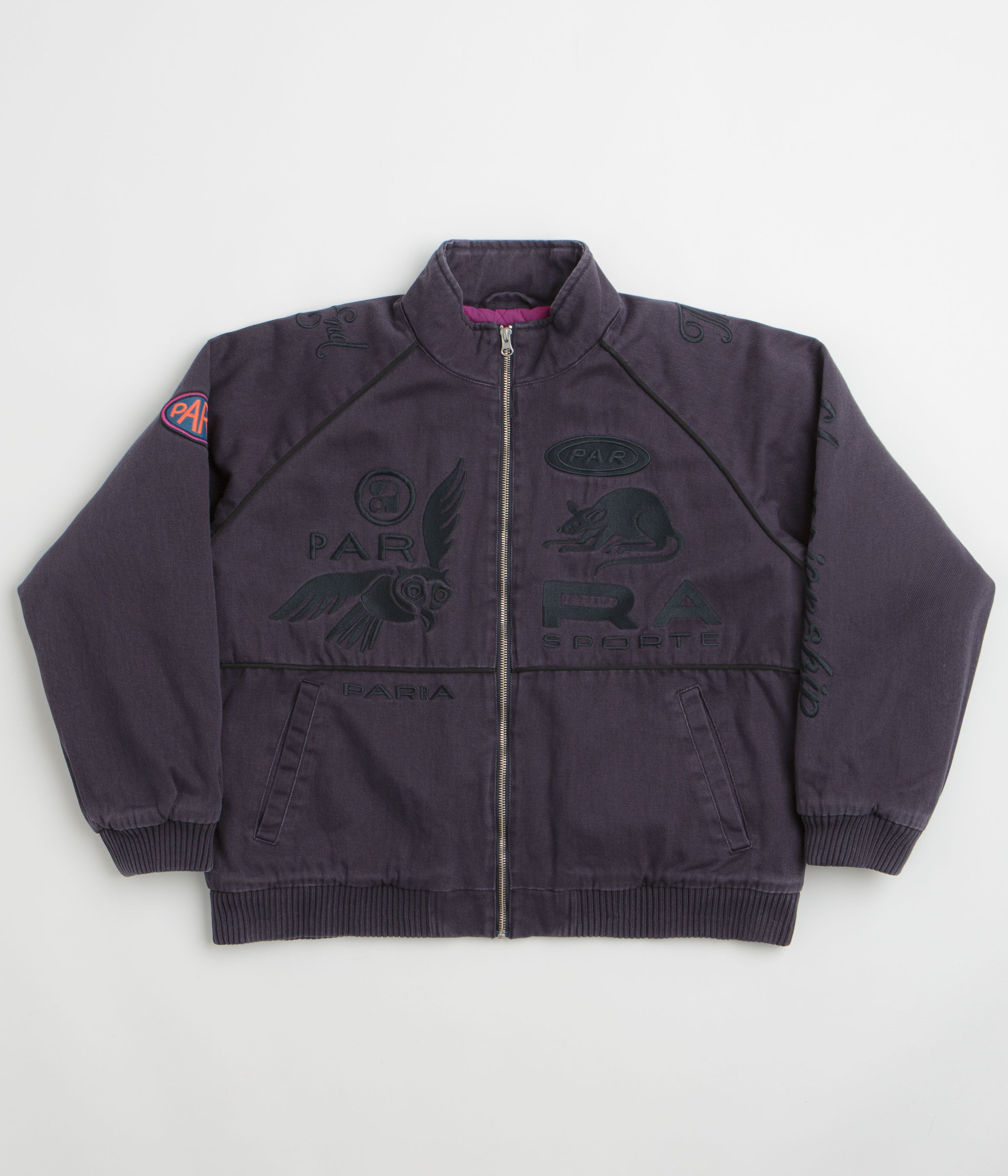 by Parra Owl Meets Rat Racing Jacket in Blue