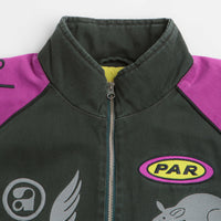 by Parra Owl Meets Rat Racing Jacket in Purple Pink thumbnail