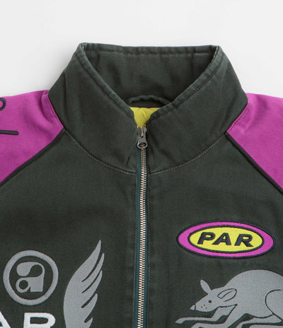 by Parra Owl Meets Rat Racing Jacket in Purple Pink
