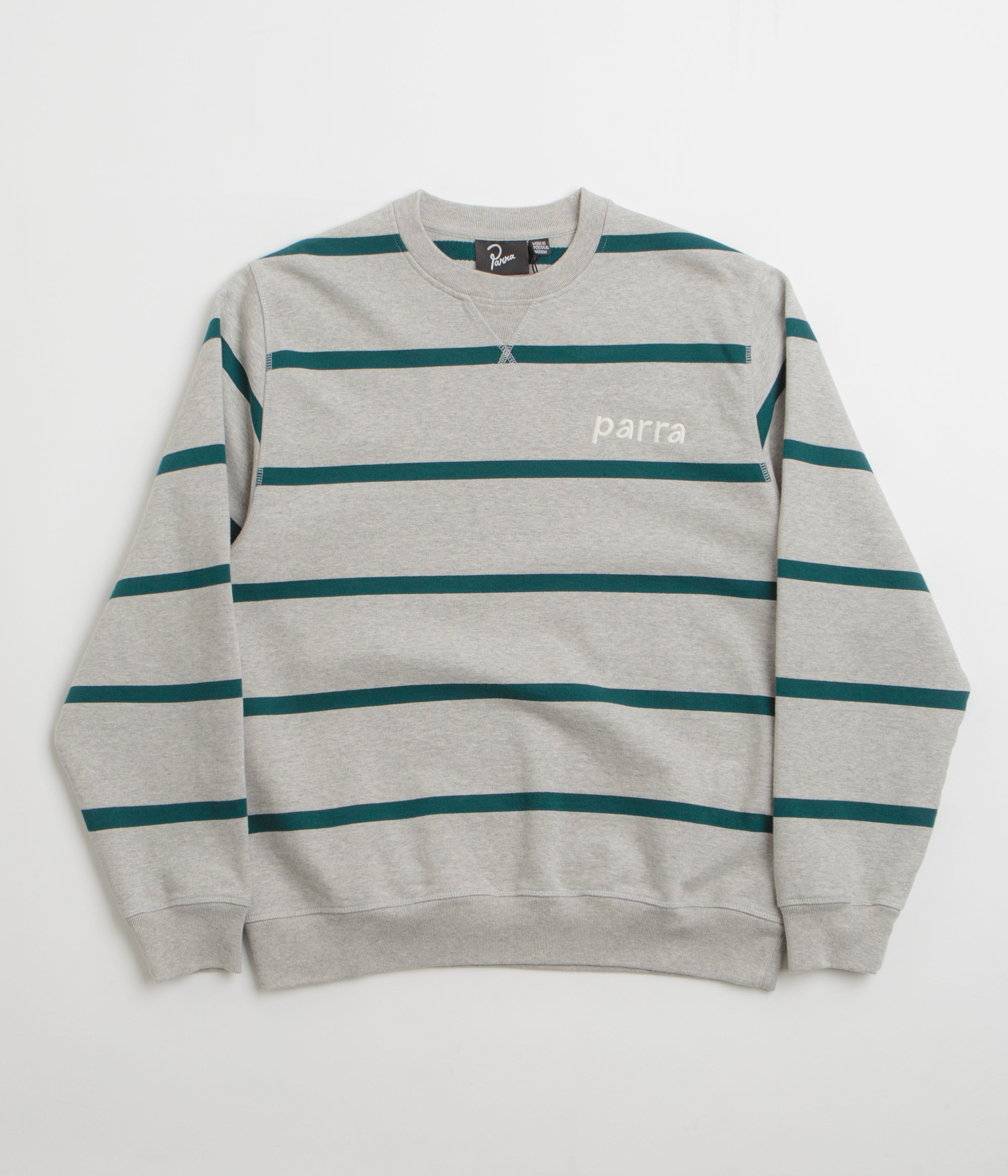 by Parra Pristine Striper Crewneck Sweatshirt - Heather Grey by Parra Pristine Striper Crewneck Sweatshirt - Heather Grey