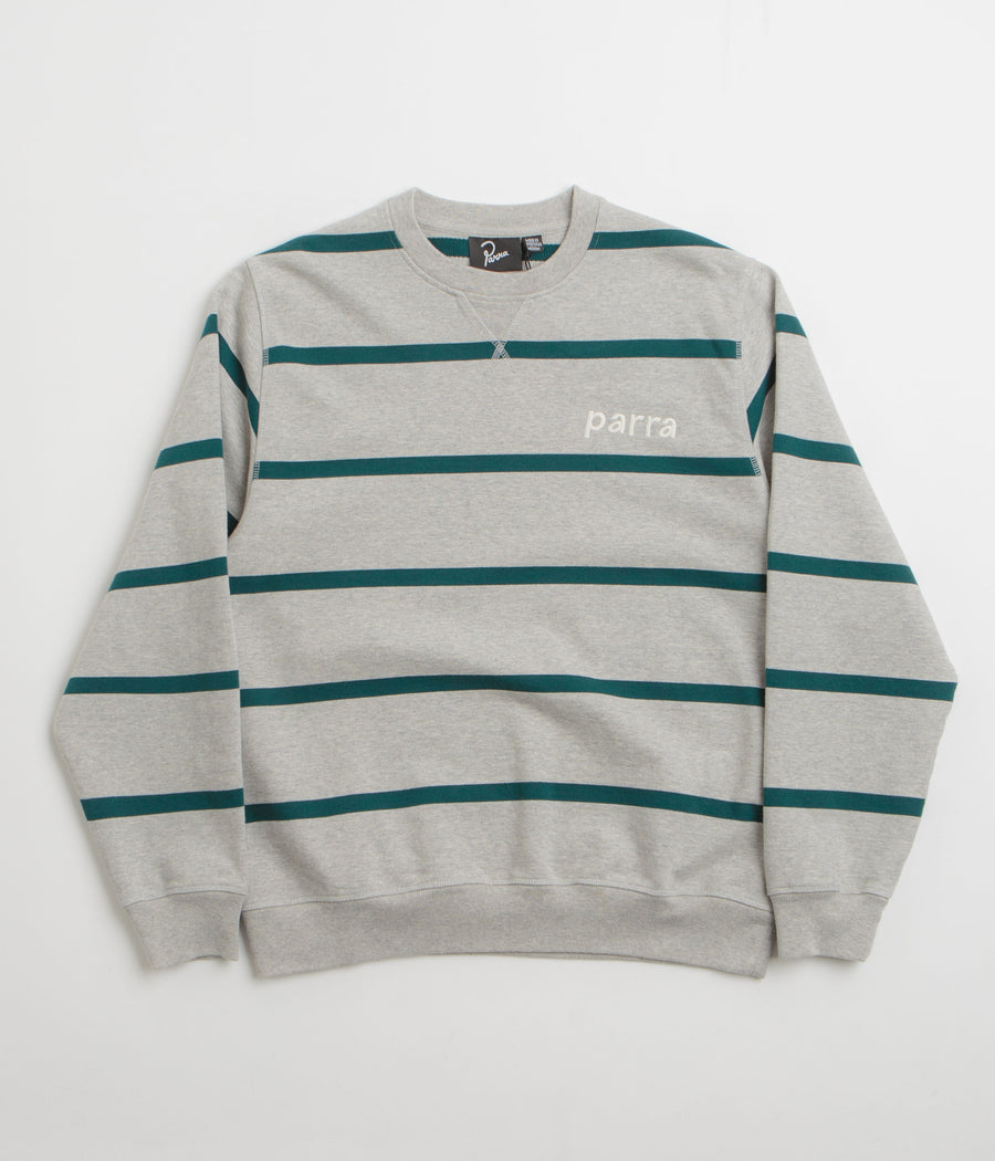 by Parra Pristine Striper Crewneck Sweatshirt in Heather Grey