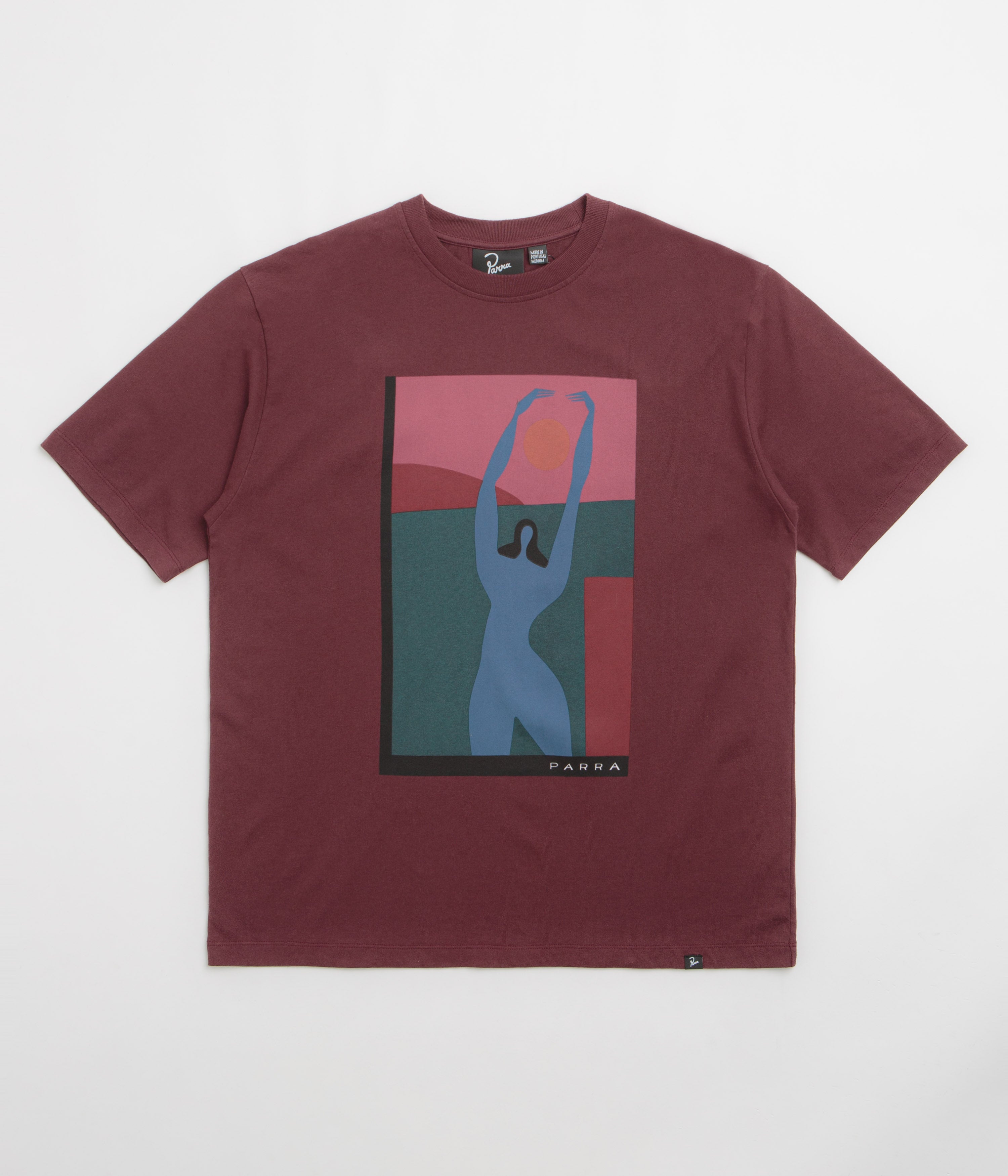 by Parra Protect The Sun T-Shirt in Dark Burgundy