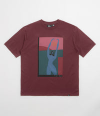 by Parra Protect The Sun T-Shirt in Dark Burgundy