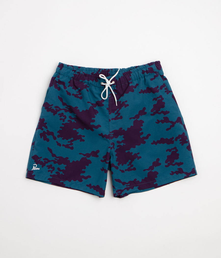 by Parra Purple Camo Man Swim Shorts in Blue