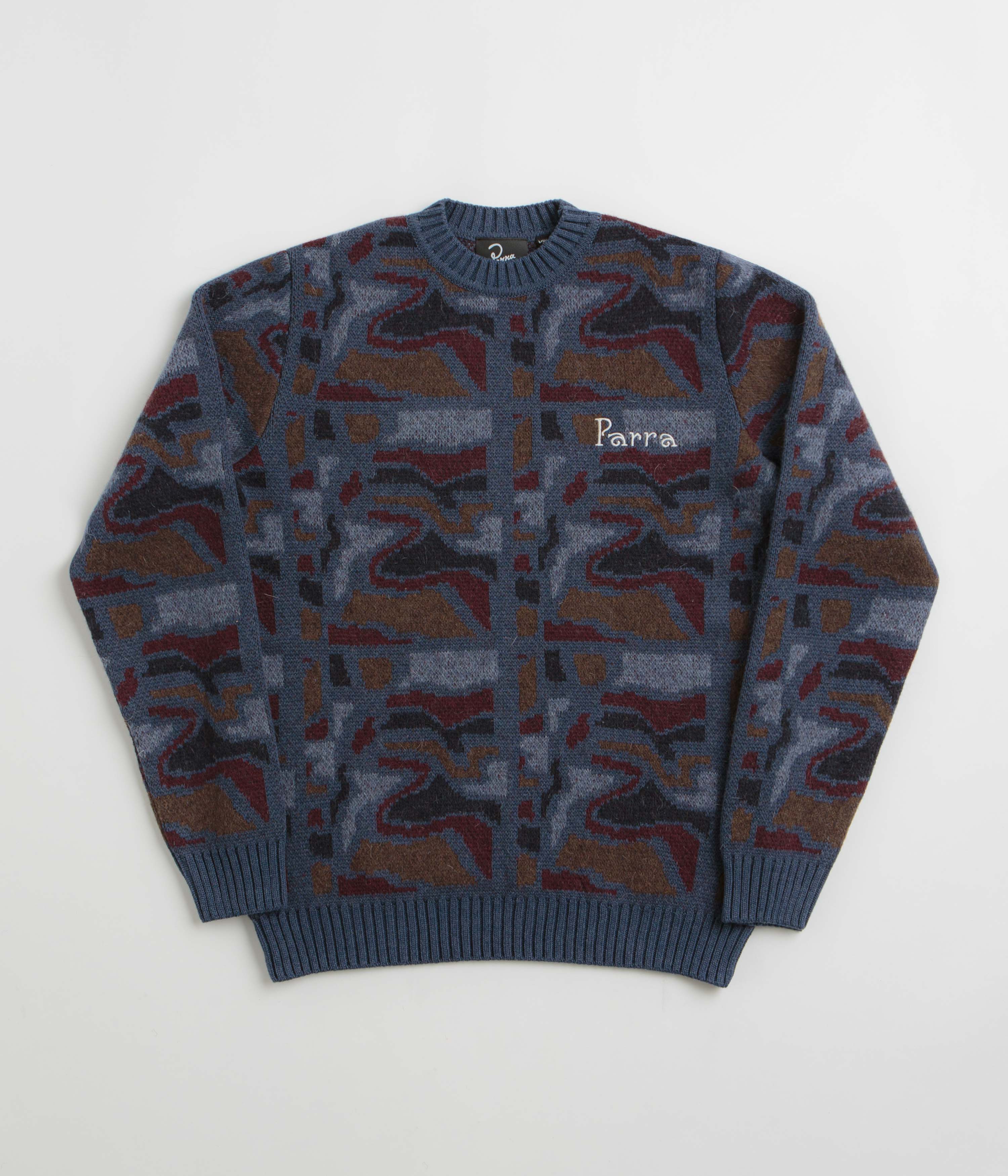 by Parra Repeat FTP Booster Knitted Sweatshirt in Blue