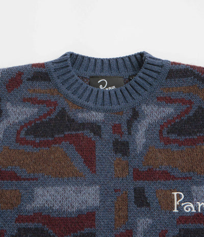 by Parra Repeat FTP Booster Knitted Sweatshirt - Blue