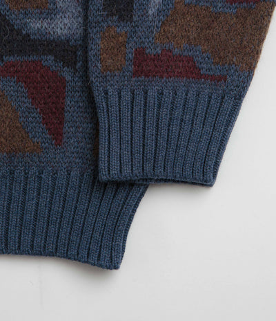 by Parra Repeat FTP Booster Knitted Sweatshirt - Blue