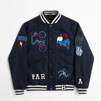by Parra Run Sit & Bike Varsity Jacket - Navy Blue thumbnail
