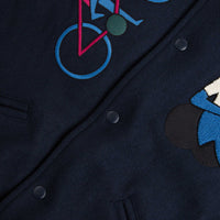 by Parra Run Sit & Bike Varsity Jacket - Navy Blue thumbnail