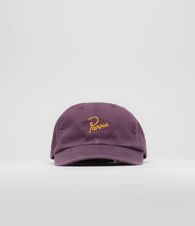 by Parra Script Logo Cap in Dark Violet