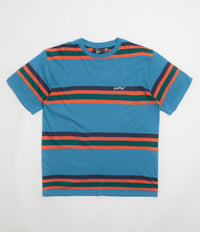 by Parra Script Striped T-Shirt in Blue