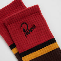 by Parra Signature Striped Crew Socks - Dark Red thumbnail