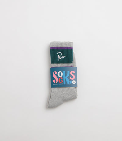 by Parra Signature Striped Crew Socks - Grey