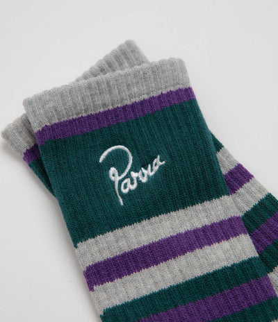 by Parra Signature Striped Crew Socks - Grey