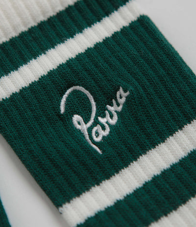 by Parra Signature Striped Crew Socks in Off White