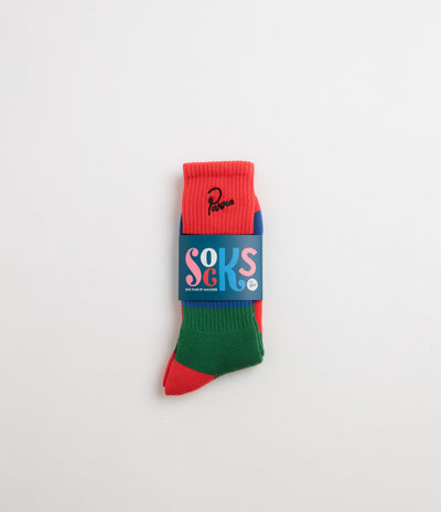 by Parra Signature Striped Crew Socks - Red