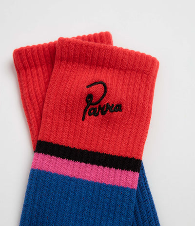 by Parra Signature Striped Crew Socks - Red