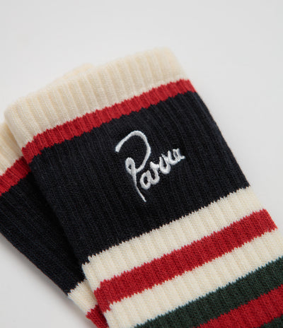 by Parra Signature Striped Crew Socks - White