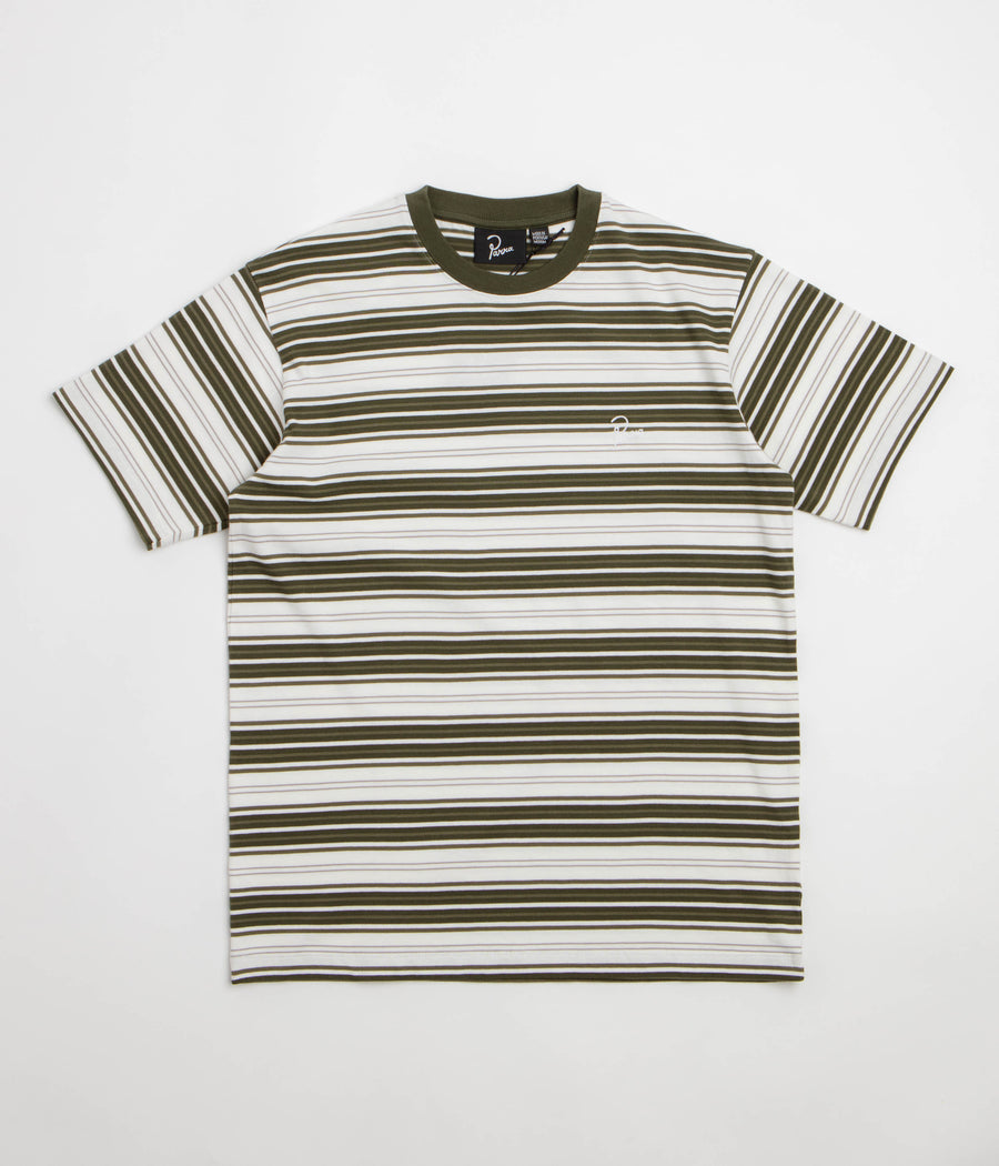 by Parra Signature Striped T-Shirt in Green