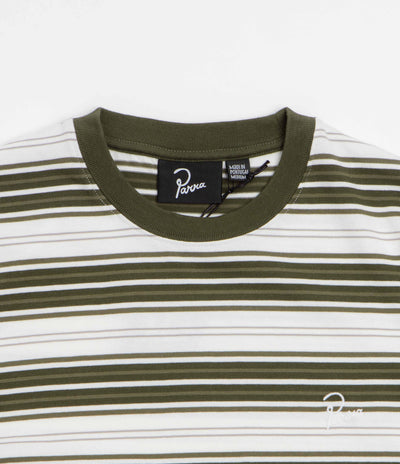 by Parra Signature Striped T-Shirt in Green