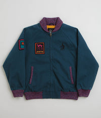 by Parra Skull Stalker Varsity Jacket in Washed Blue
