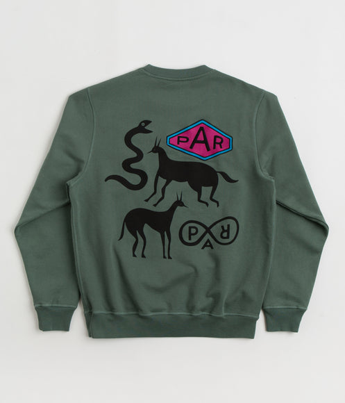 by Parra Snaked By A Horse Crewneck Sweatshirt - Pine Green