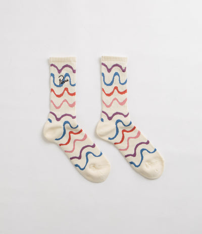 by Parra Sock Wave Crew Socks in Off White