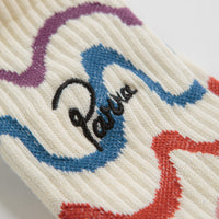 by Parra Sock Wave Crew Socks in Off White thumbnail