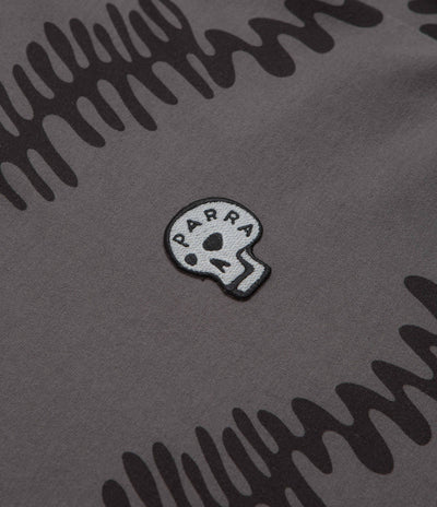by Parra Stitched Skull Long Sleeve T-Shirt in Washed Brown
