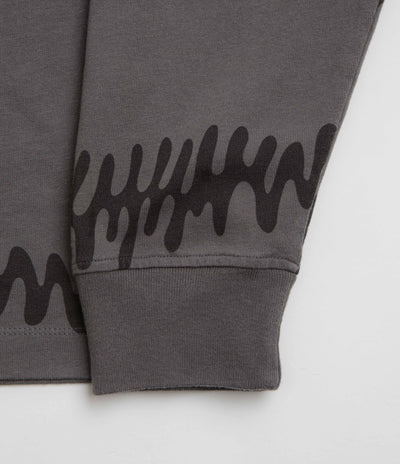 by Parra Stitched Skull Long Sleeve T-Shirt in Washed Brown
