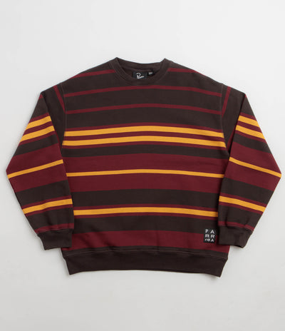 by Parra Sweatstriped Crewneck Sweatshirt - Brown