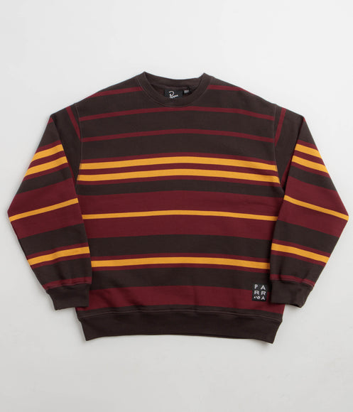 by Parra Sweatstriped Crewneck Sweatshirt - Brown