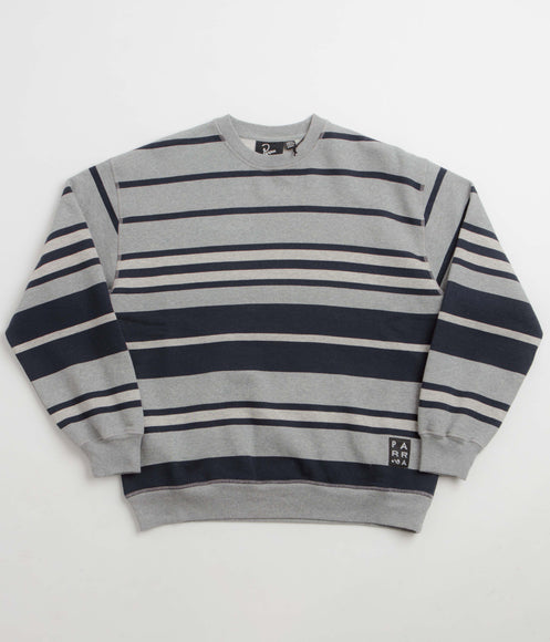 by Parra Sweatstriped Crewneck Sweatshirt - Heather Grey