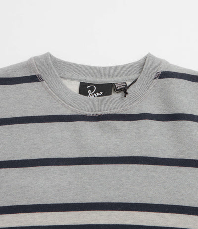 by Parra Sweatstriped Crewneck Sweatshirt - Heather Grey