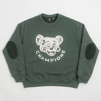 by Parra Tired Champione Crewneck Sweatshirt - Pine Green thumbnail